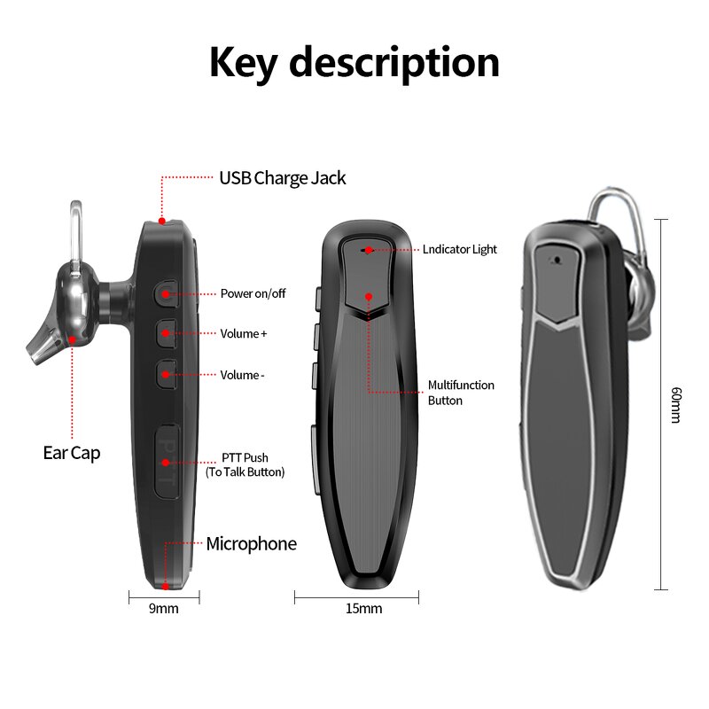 FM PTT Earphone Supplier - For Baofeng UV 5R 82 17 888S Quansheng