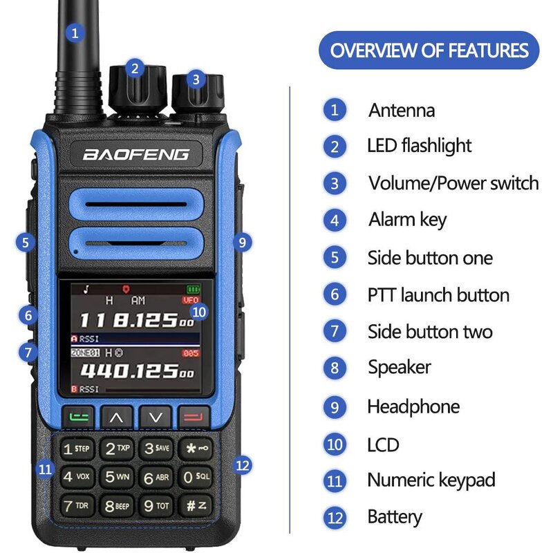 Tri Band Walkie Talkie Manufacturer - Tri Band 5W Baofeng BF-1802 999Channel