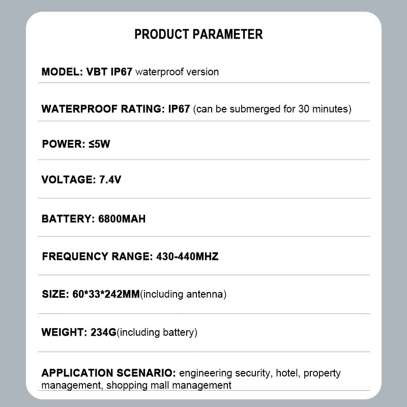 Waterproof Walkie-Talkie Manufacturer - VBTER VBT IP67 High Power UHF