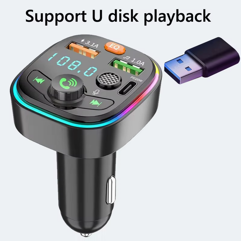 Car Fast Charger Manufacturer - Dual USB C PD FM Transmitter BT MP3