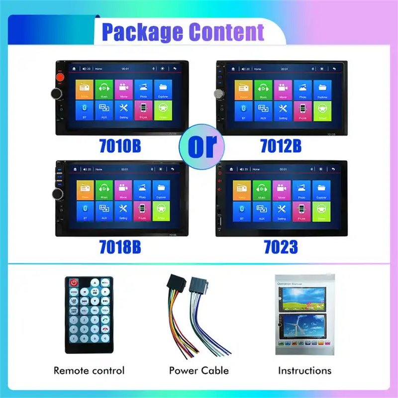 Car MP5 Player Supplier - Universal 7 Inch 2 Din Multimedia Video