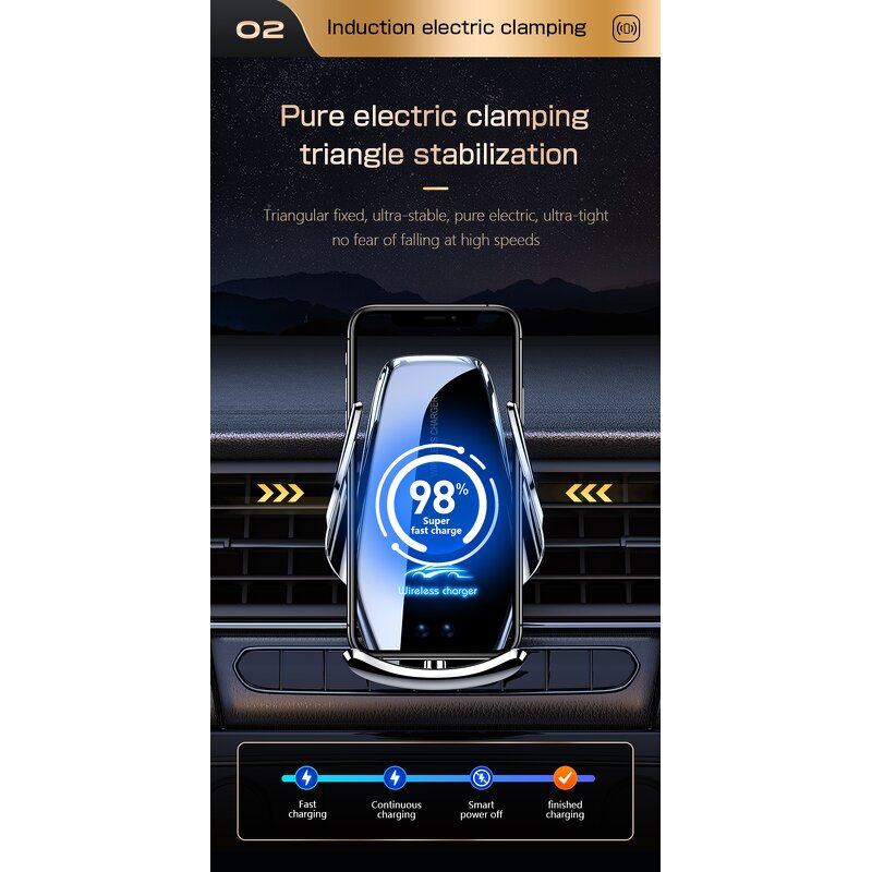 Mobile Phone Holder Factory - Fast Wireless Charger Cellphone Mount