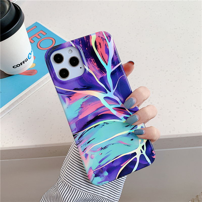 Mobile Phone Case Supplier - Fashion Laser Marble IMD TPU Full Cover