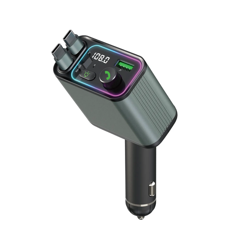 Car MP3 Player Factory - BT 5.4 FM Transmitter 3-in-1 18W Qi Cable