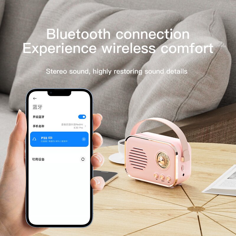 Retro BT Speakers Supplier - New Stereo Bass Hands Portable Gift