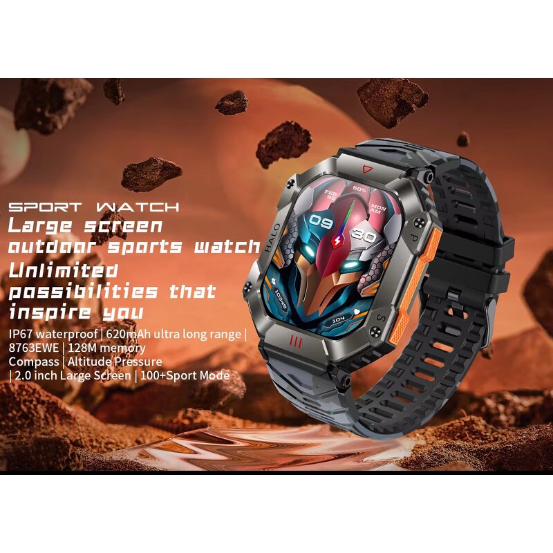 Smart Watch Supplier - KR80 Square TFT Touch Screen Outdoor Watch