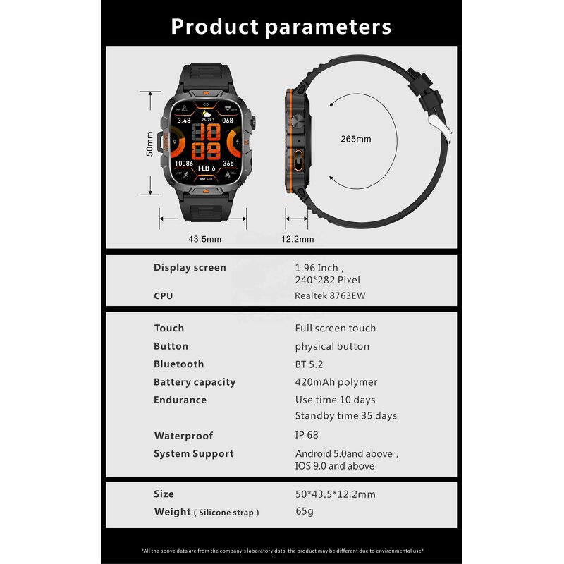 Smart Watch Manufacturer - QX12 1.96 Inch Sport Fashion Flash Light