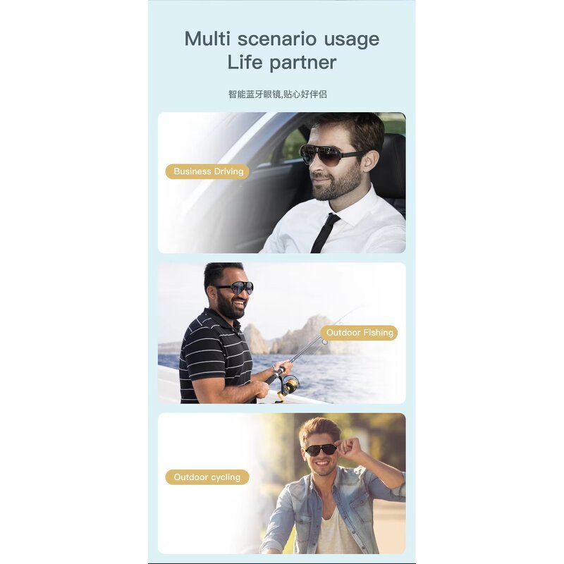 Electrochromic Smart Sunglasses Supplier - F08 BT 5.3 Bone Conduction