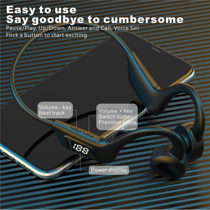 Bone Conduction Earphones Supplier - U9 Wireless LED Waterproof Sports
