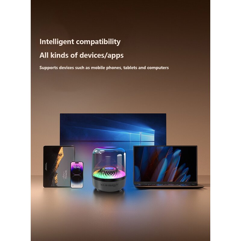 Bluetooth Sound Box Supplier - Colorful Glass 4 Speakers Home High