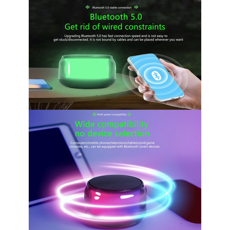 Mini Portable Bluetooth Speaker Supplier - S100 Wireless LED RGB TWS