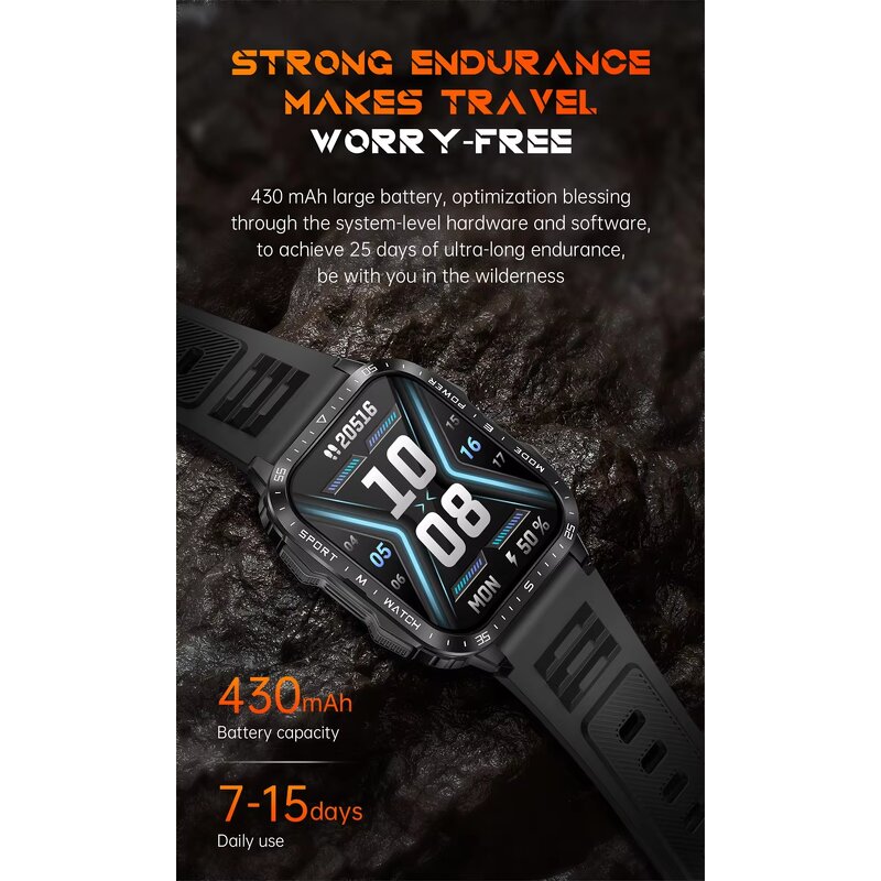 Sport Smart Watch Manufacturer - KT79 1.96 Inch HD 30M Waterproof