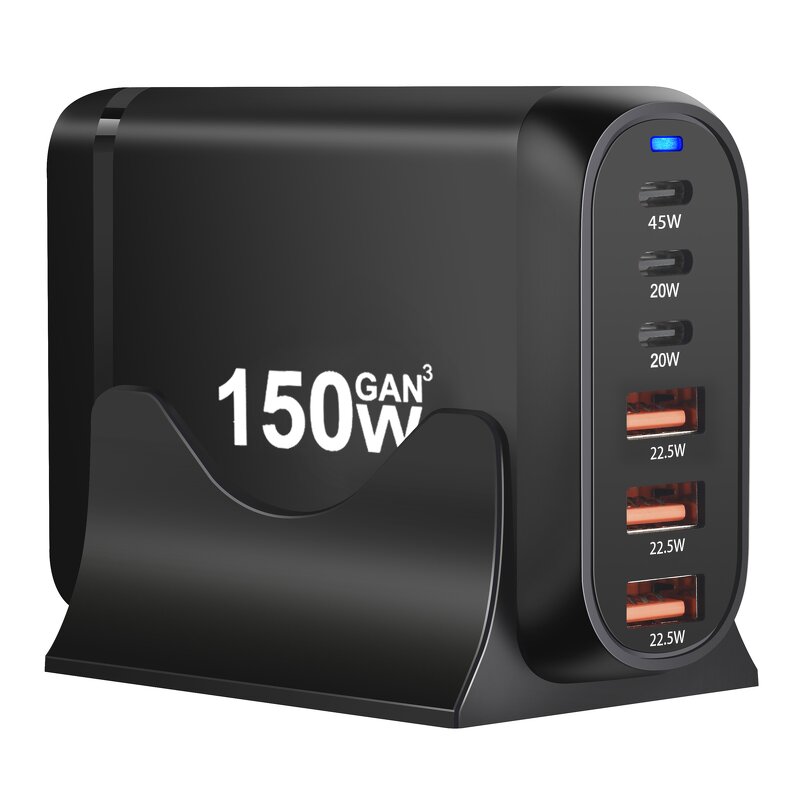150W GaN Fast Charger Supplier - 3 Type C 3USB-A PD for iPhone