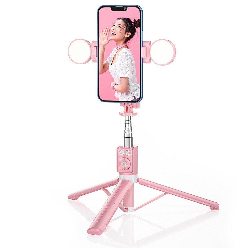 Portable Dual Fill Light Supplier - B12 Wireless Selfie Stick Tripod