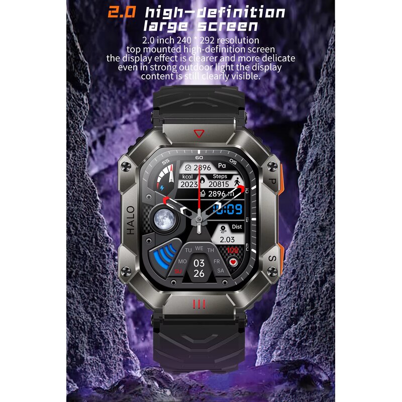 Smart Watch Supplier - KR80 Square TFT Touch Screen Outdoor Watch