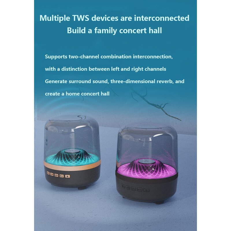 Bluetooth Sound Box Supplier - Colorful Glass 4 Speakers Home High