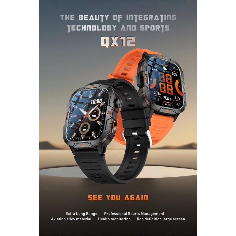 Smart Watch Manufacturer - QX12 1.96 Inch Sport Fashion Flash Light