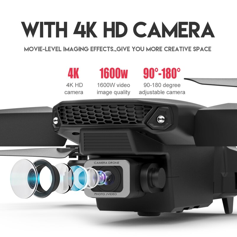 WIFI FPV Drone Supplier - New E88 Foldable HD 4K Camera Wide Angle