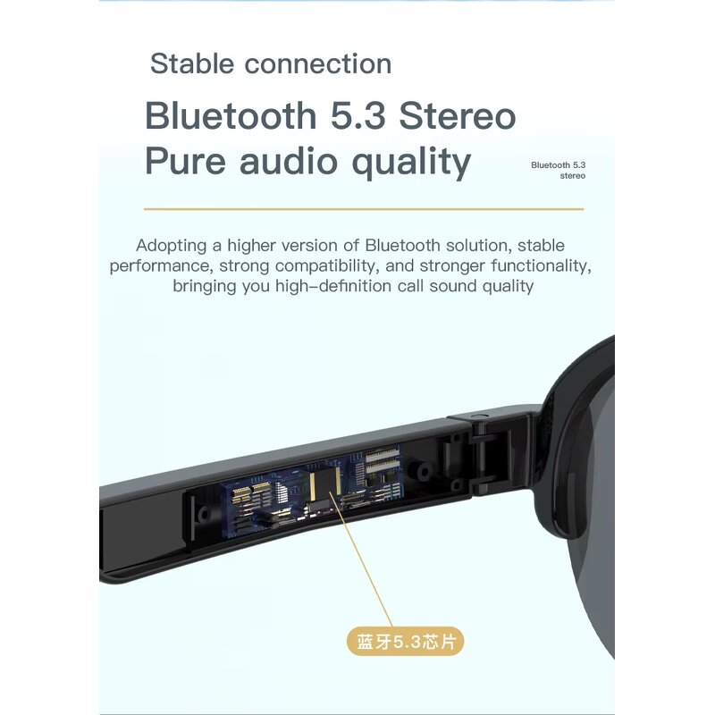 Electrochromic Smart Sunglasses Supplier - F08 BT 5.3 Bone Conduction