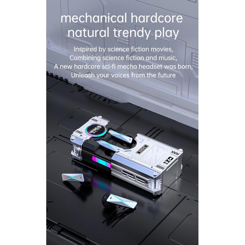 Gaming TWS Earphone Manufacturer - Mech Style DX08 BT 5.3 RGB Led