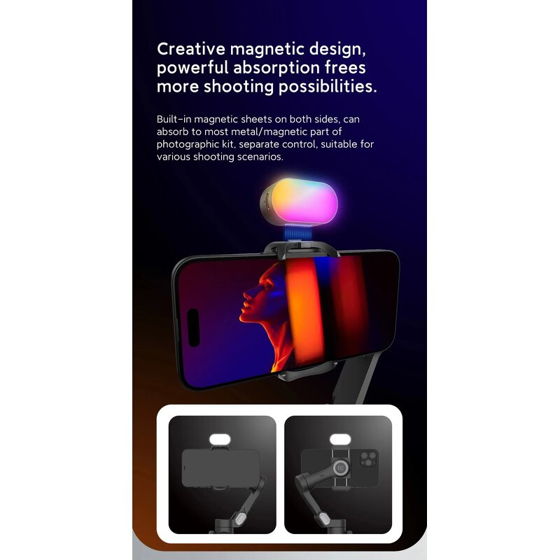 RGB Magnetic Fill Light Supplier - for Gimbal LED Video Photography