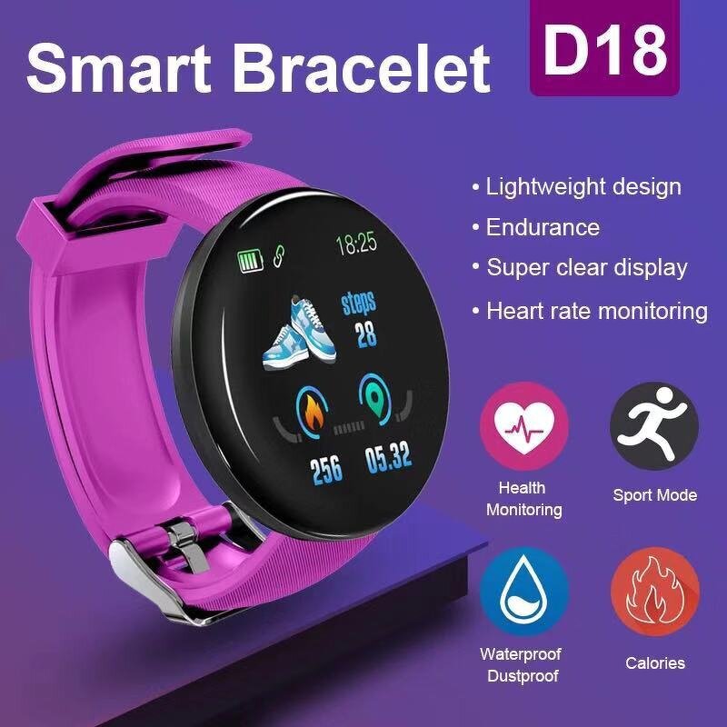 Women's Fitness Tracker Manufacturer - D18 Waterproof TFT Heart Rate