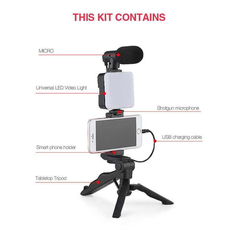 Portable Live Broadcast Set Supplier - with Microphone LED Fill Light