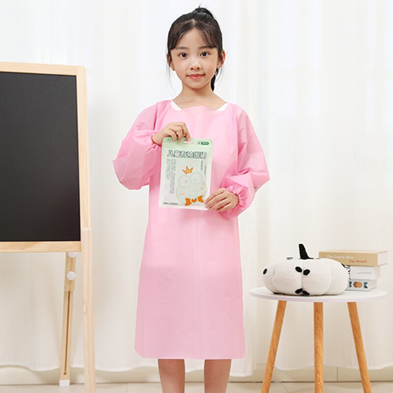 Art Apron Manufacturer - CPE Adjustable Long Sleeves Pure Color