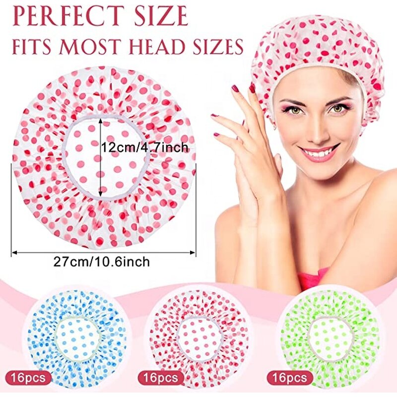 Shower Cap Supplier - Color Thickened Disposable Waterproof Wave Point