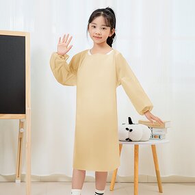 Children's Painting Apron Supplier - Double-Sided Waterproof Backward Coverall