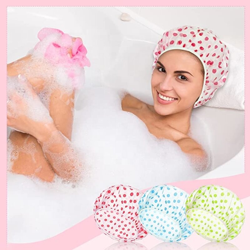 Shower Cap Supplier - Color Thickened Disposable Waterproof Wave Point
