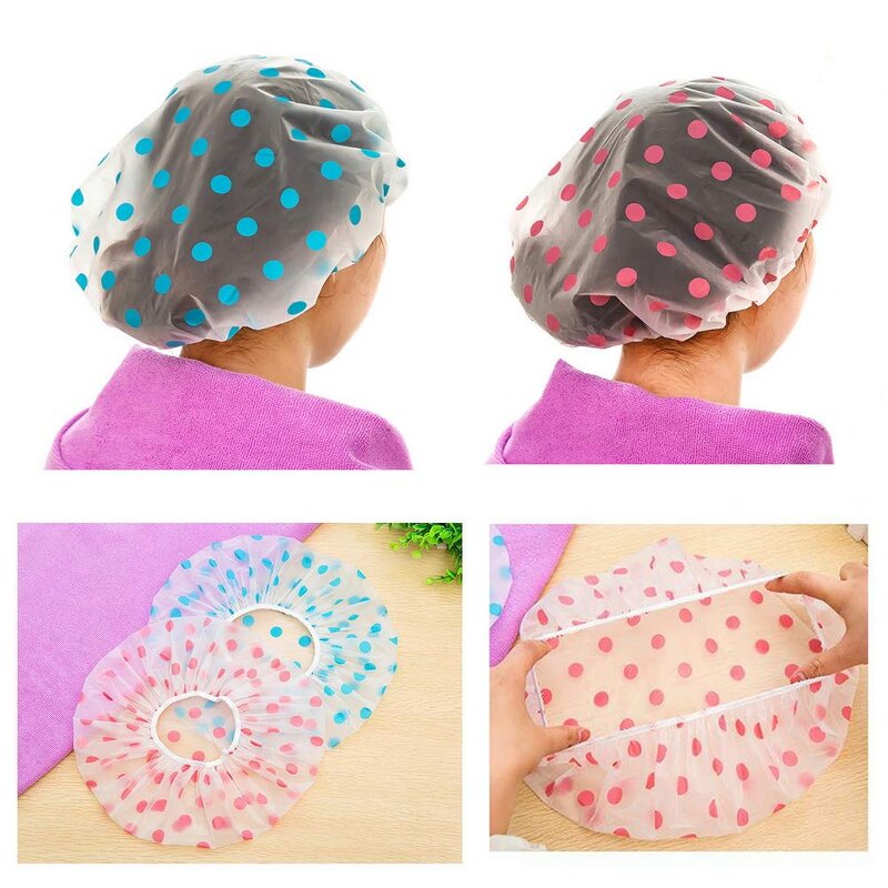 Shower Cap Factory - Waterproof Wave Point EVA Adult Disposable