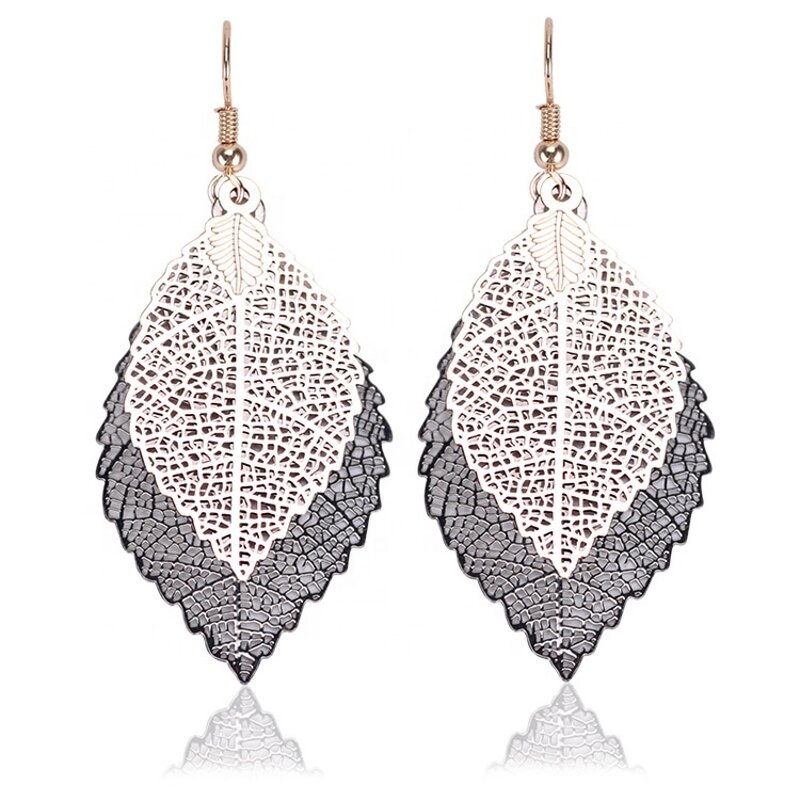 Drop Earrings Manufacturer - OEM Custom Metal Leaves & Hollow Out