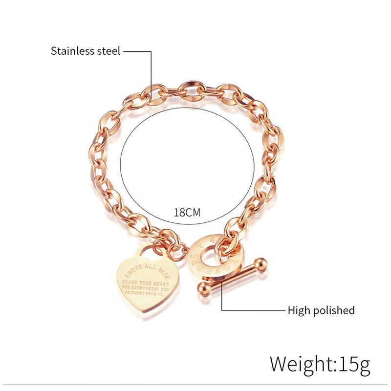 Bracelet Factory - OEM Custom Heart Pendant & Titanium Steel