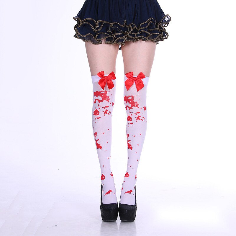 Thigh High Socks Manufacturer - OEM Custom Heart Dot & Butterfly Bow