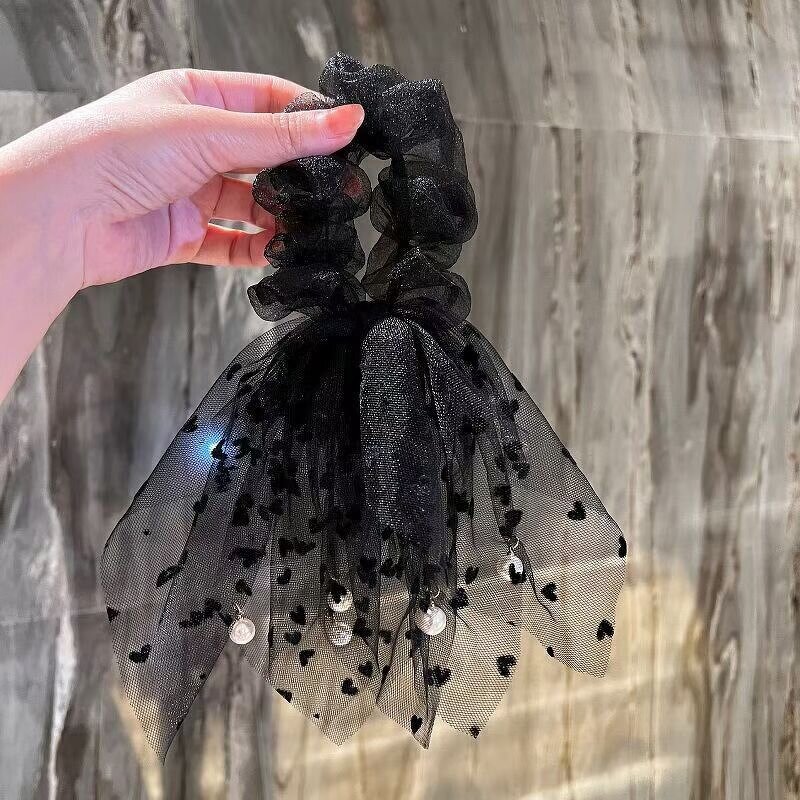 Hair Scrunchy Factory - OEM Custom Mesh & Pearl Ponytail Holder