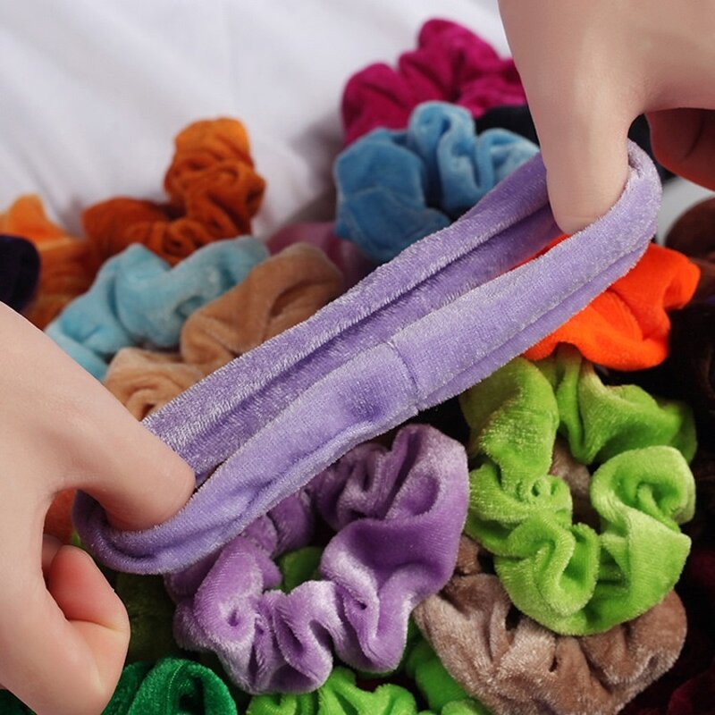 Hair Scrunchies Factory - Bulk Custom Velvet & 45 Colors Pack