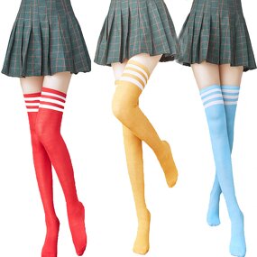 Over Knee Socks Manufacturer - OEM Custom Three Bars & Colorful