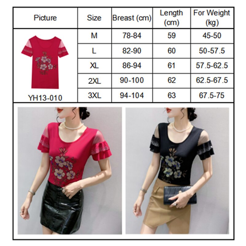 Rhinestone T-shirt Factory - OEM Custom Floral & Glitter Design