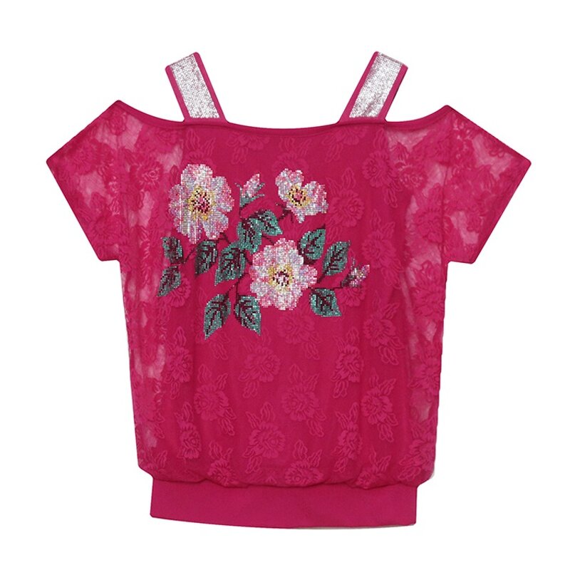 Rhinestone T-shirt Factory - OEM Custom Floral & Ice Silk Gauze