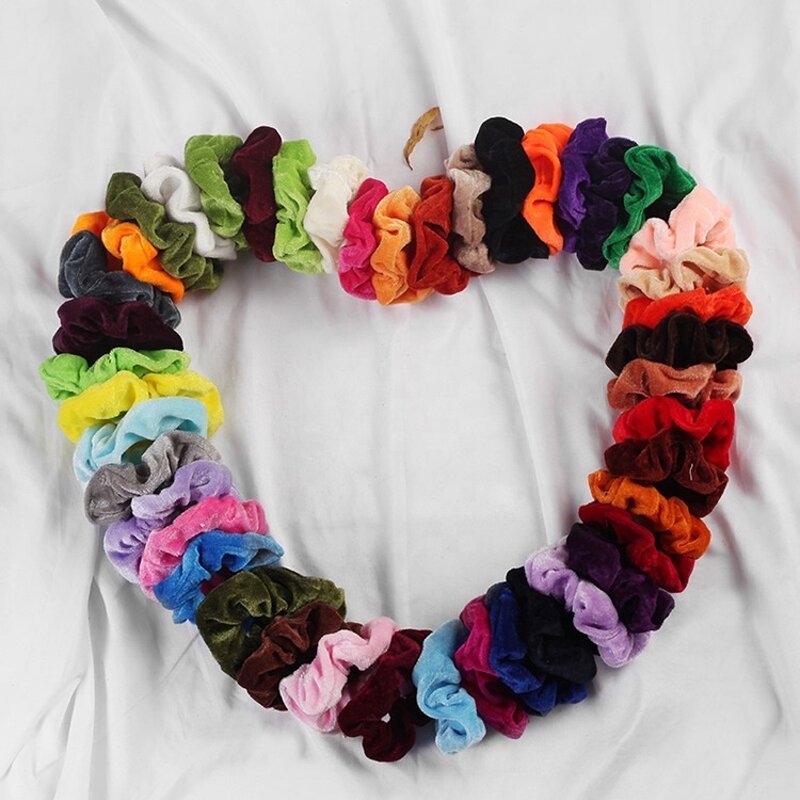 Hair Scrunchies Factory - Bulk Custom Velvet & 45 Colors Pack