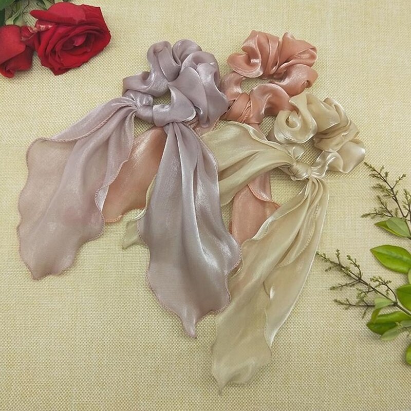 Hair Scrunchies Manufacturer - OEM Custom Bow Knot & Satin Fabric