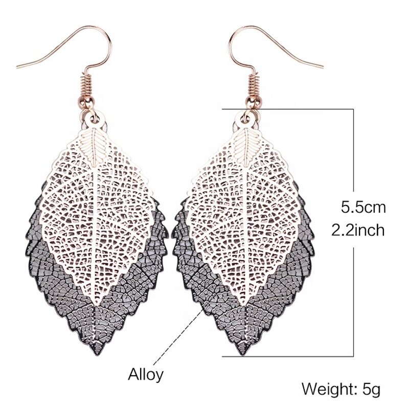 Drop Earrings Manufacturer - OEM Custom Metal Leaves & Hollow Out