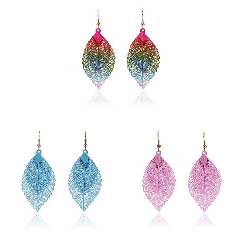 Drop Earrings Manufacturer - OEM Custom Metal Leaves & Hollow Out