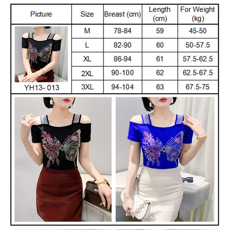 Ice Silk T-shirt Factory - OEM Custom Rhinestone & Square Collar