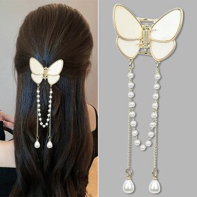 Hair Claw Manufacturer - OEM Custom Alloy Butterfly & Tassel Clip
