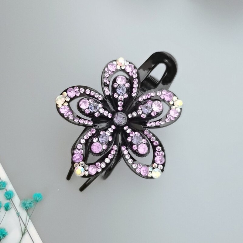 Hair Claw Manufacturer - OEM Custom Rhinestone Flower & Three Teeth