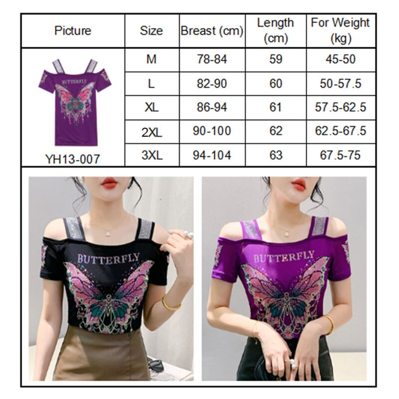Off Shoulder T-shirt Manufacturer - Custom Rhinestone & Breathable Fabric