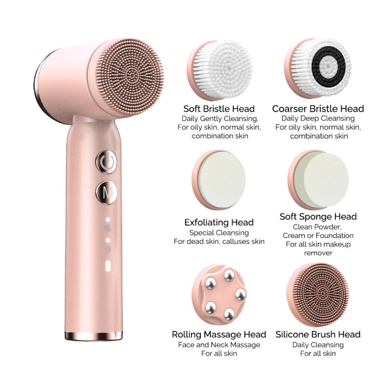Electric Facial Brush Manufacturer - OEM 4 Heads Hot Cold