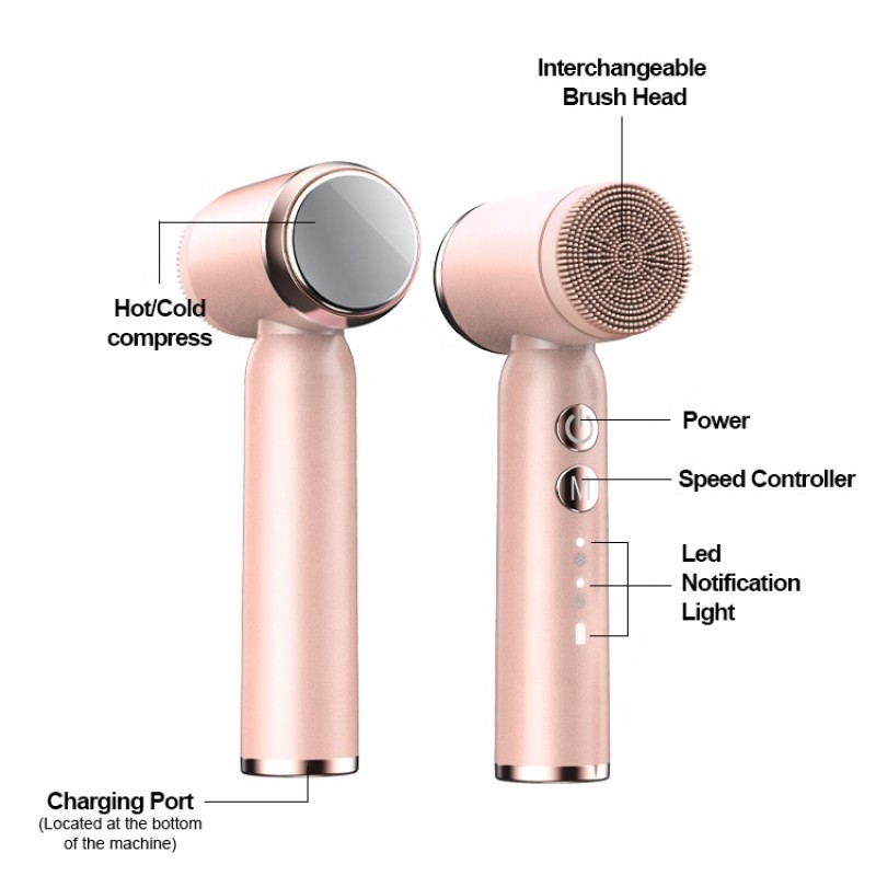 Electric Facial Brush Manufacturer - OEM 4 Heads Hot Cold